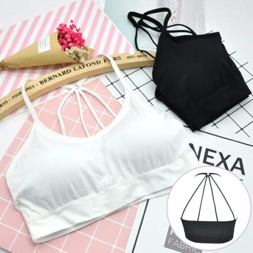 2020 new female summer sports sling cross sports vest bra parachute beautiful back wrapped chest girl tube top underwear