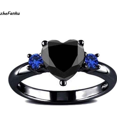 New Design Heart Ring Fashion Style Crystasl Jewelry Vintage Wedding Rings For Women Girlfriend Gifts