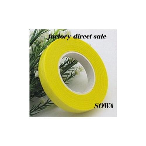 Wholesale Light Yellow 12mm Paper Tape For Nylon Stocking Flower And Butterfly Wedding Decoration(5pcs/lot)