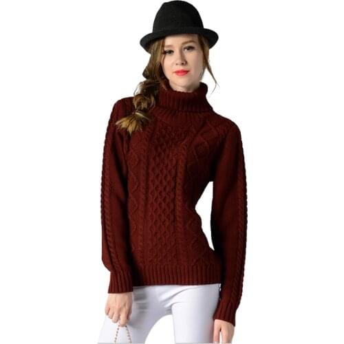 Autumn And Winter Turtleneck Knitted Sweaters Women Elegant Long Sleeve Thick Pullover Office Streetwear Sweater Female Tops
