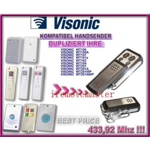 Visonic transmitter wt100,wt100a,wt101,wt101a replacement remote control fine