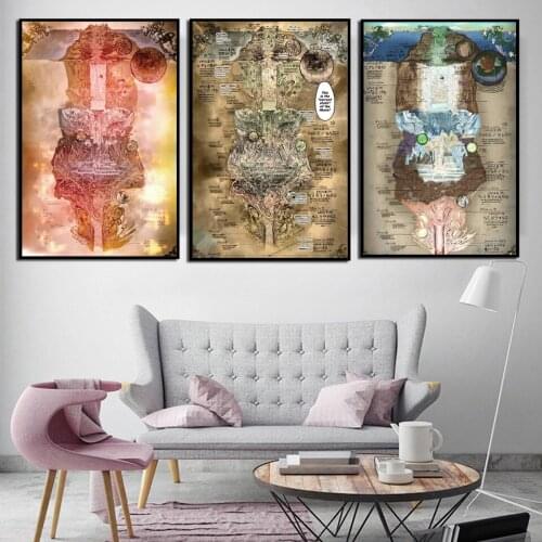 Poster HD Print Map Abyss Manufacturing Animated Film Wall Art Picture Canvas Nordic Modern Room Decoration