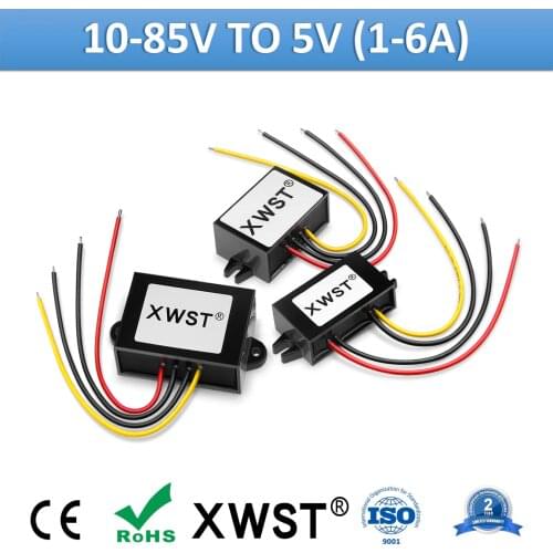 XWST DC to DC 12V 24V 36V 48V 60V 72V 80V 85V to 5V 1A 2A 3A Plastic Mini Converte Super Slip Step-down 5 Volts Regulator