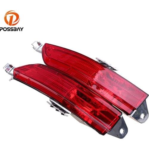 POSSBAY For VW Touareg (Typ 7P) 2011-2014 Pre-facelift Rear Bumper Reflector Tail Stop Warning Light Without Bulbs Decals