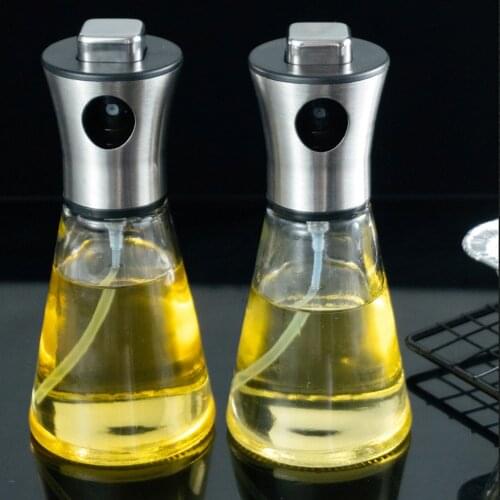 200ml Empty Spray Bottle Stainless Steel Kitchen Oli Sprayer Leak-proof Soy Sauce Olive Bottle Dispenser BBQ Cooking Tools