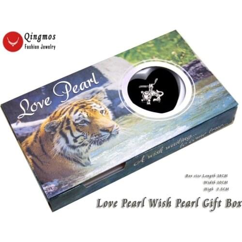 Qingmos Trendy Wish Pearl 20mm Tiger Cage Chokers Necklace for Women & Oyster Love Pearl Pendant & Necklace Chain Gift Box-3656