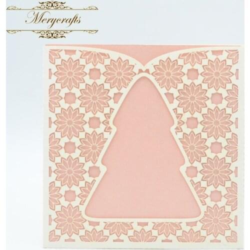 Best wish beige pearl laser cut happy birthday greeting card match with inner card, envelope and free seals