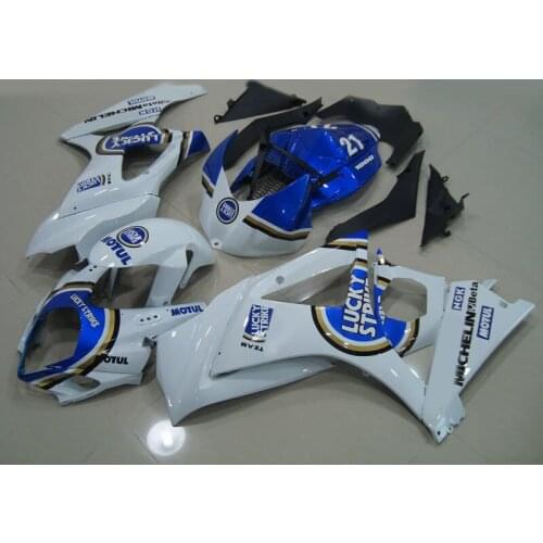 S654 LUCKY STRIKE Blue white Fairing KIT for SUZUKI GSXR1000 2007 2008 GSX-R1000 GSXR1000 K7 07 08 Motorcycle Fairings set