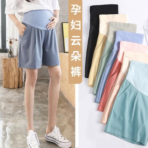Pregnant womens shorts womens summer pregnant womens pants summer loose thin ice Chiffon Capris wear leggings summer wear