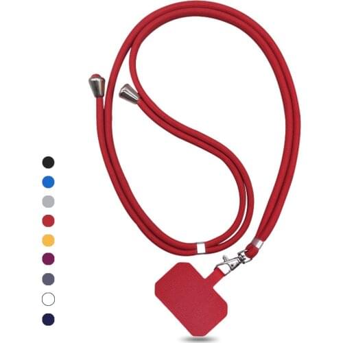 Universal Crossbody Nylon Patch Phone Lanyards Rope Strap Lanyard Nylon Soft Rope Cell Phone Hanging Cord with curing cloth