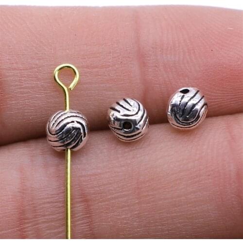 WYSIWYG 20pcs Jewelry Findings Handmade DIY Craft Bead Antique Silver Color Charms 5mm