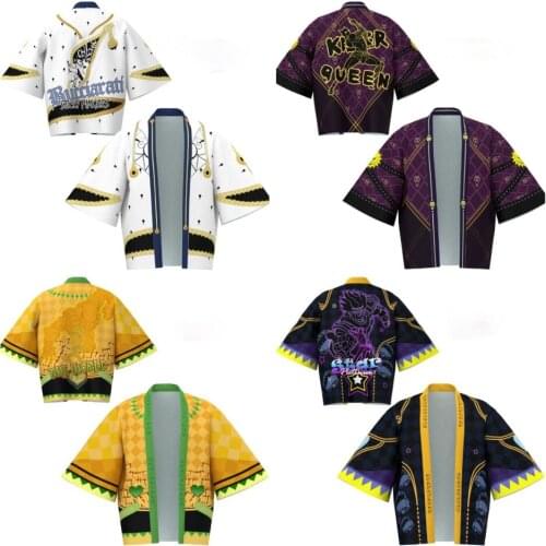 Anime JOJOs Bizarre Adventure Cosplay clothing Japanese kimono mens fashion summer casual clothing home pajamas