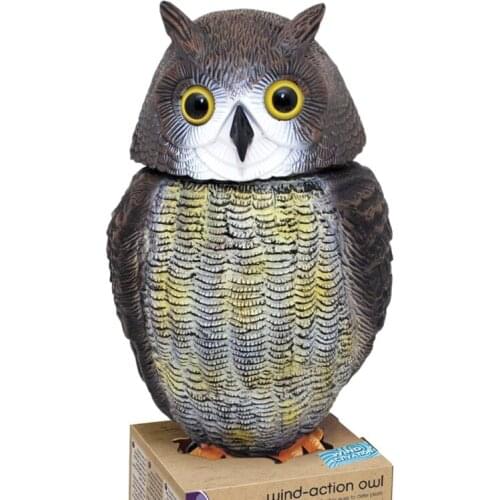 Defenders Wind Action Owl Decoy Deterrent Scares Birds Scarer Repeller for Garden 669