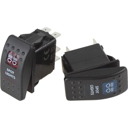 1PC 12V 20A Waterproof LED Light Carling Style Spot Light Rocker Switch LED Indicator Light For Cars Vehicle Motorcycles Boat