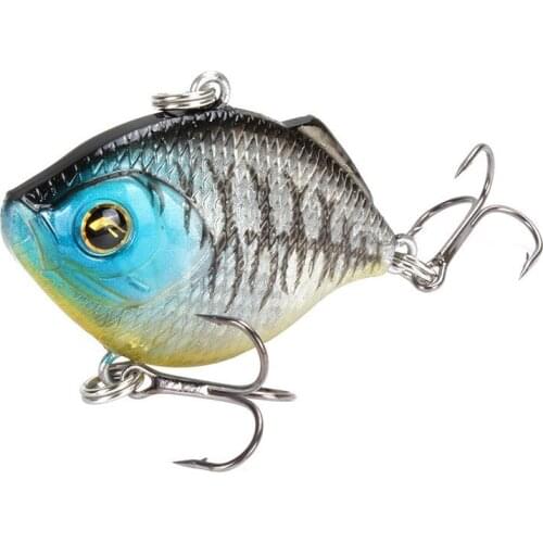 1Pcs Flounder Hard VIB Fishing Lures 4.5cm 8.6g 3D Eyes Artificial Bait With Treble Hooks Sinking Wobblers Bass Crankbait Tackle