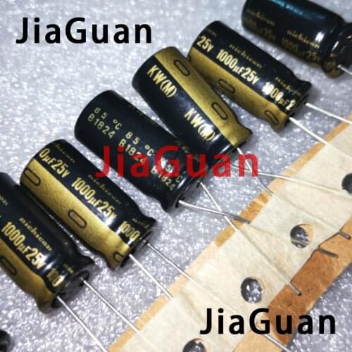 10pcs NICHICON KW 25V1000UF 10X20MM audio electrolytic capacitor 1000uF/25v kw 85 degrees FW upgrade version 1000UF 25V