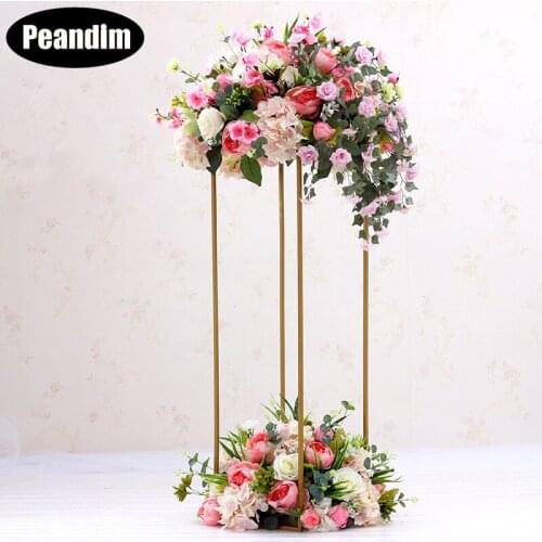 10PCS Europe Floor Vases Gold Column Flower Stand Wedding Table Flower Holder Flower Rack For Home/Wedding Decoration Gifts