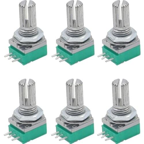2PCS RV097NS Single Linked B5K B10K B20K B50K B100K with A Switch Audio 3pin Shaft 15mm Power Amplifier Sealing Potentiometer