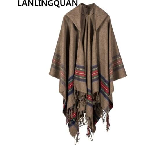 2018 New Women Winter Warm Scarf Luxury Brand Desigual Blanket Poncho For Women Plaid Bandana Cashmere Shawls Hijab Pashmina