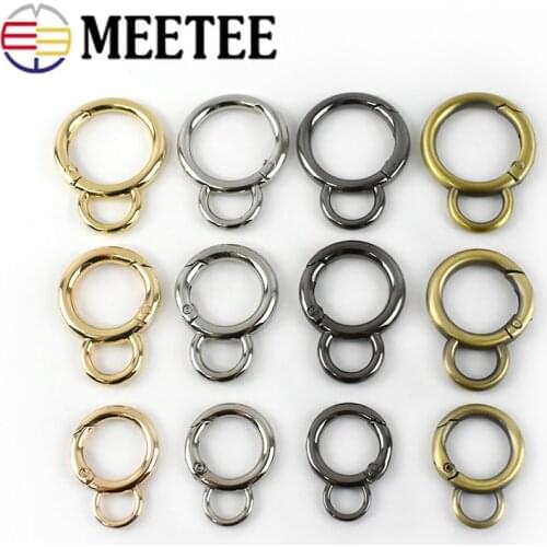5Pcs O Rings Openable Metal Bag Buckles Hooks Handbag Handle Connector Strap Dog Chain Snap Clasp DIY Hardware Accessories F1-26