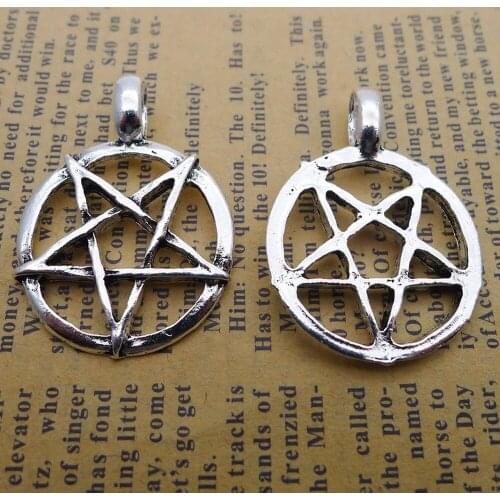 50pcs Star Charms 25mm x 35mm DIY Jewelry Making Pendant antique silver color