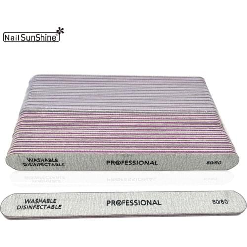50Pcs Professional Nail Files Sanding 80/80 Grit Buffer Double Side Nail Art Polish Tips Manicure Pedicure Care Tools Wholesale