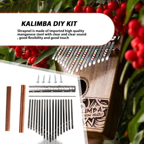 Aluminum Alloy Replacement Keys For 17 Keys Kalimba DIY Keys+Bridge+Tuning Hammer Kit Thumb Piano Accessories