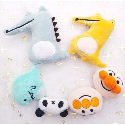 6PCS/Lot Plush Cartoon Animal Applique Crafts For Children Socks Gloves And Hair Clip Accessories