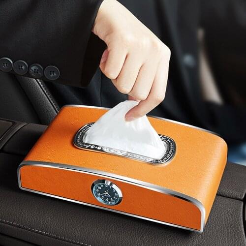 Car Tissue Box Pumping Boxes Creative Car Armrest Box Seat Hanging Napkin Cover Home Decoration Car Supplies Multi Color