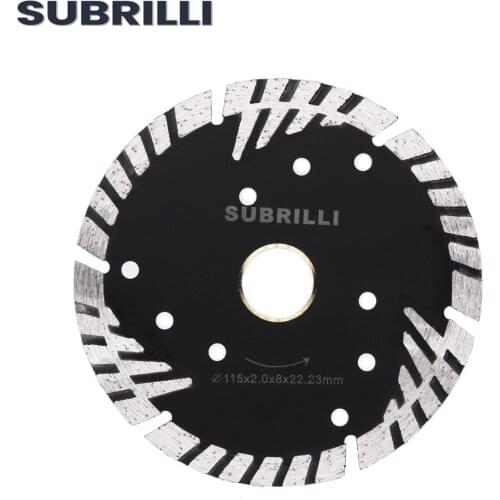 SUBRILLI 4.5" Diamond Saw Blade 115mm Concrete Granite Marble Cutting Disc Segments Turbo Protection Tooth Wet Circular Blades