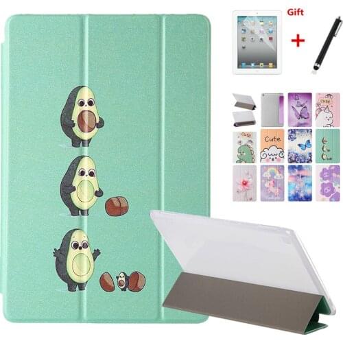 Case For Huawei MediaPad M5 Lite 10.1 10.1inch tablet PU Leather Soft TPU Back Cute Painted Protective Cover Funda+Film+Pen