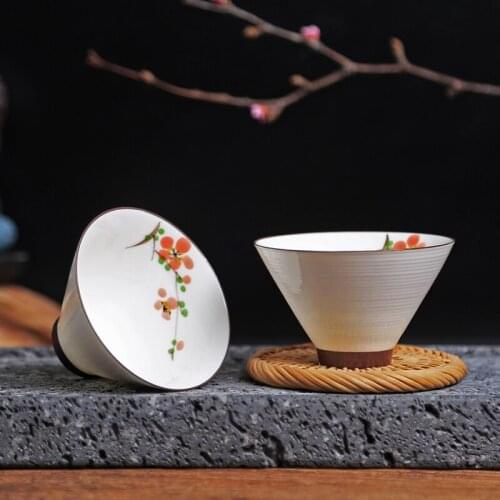 Ceramic thin foetus sample tea cup white porcelain hat to single cup personal noggin kung fu tea master cup of tea