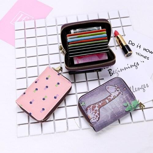 2020 Women Wallet Cartoon Organ Card Holder Lady Fashion Multi Business Card Bag Zipper Coin Purse Female Organizer Men Purse