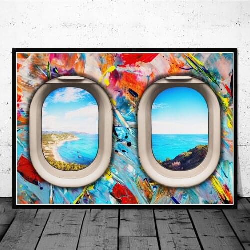 Watercolour Window Seat Creative Wall Art Graffiti Colours Painting On The Poster And Prints Canvas Decor Mural Pictures Gift