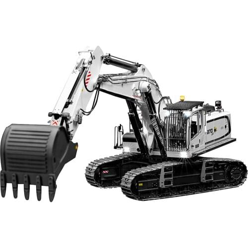 1/14 White K970 Metal Hydraulic Excavator Model Simulation Remote Control Heavy Mining Excavator Model