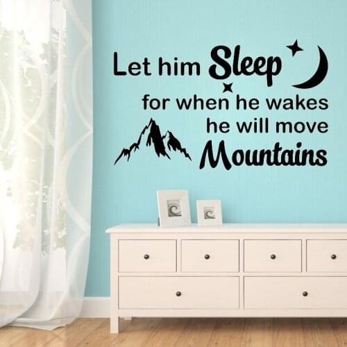 Let Him Sleep Mountain Wall Stickers Home Decoration Living Room Bedroom Wall Decals Kids Children Room Art Murals Wallpaper
