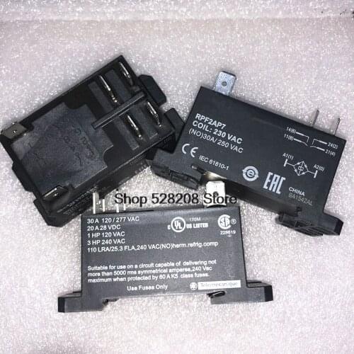 New 100% original RPF2AP7 230VAC IEC61810-1 30A/250vac PIN6 RELAY 2pcs/lot