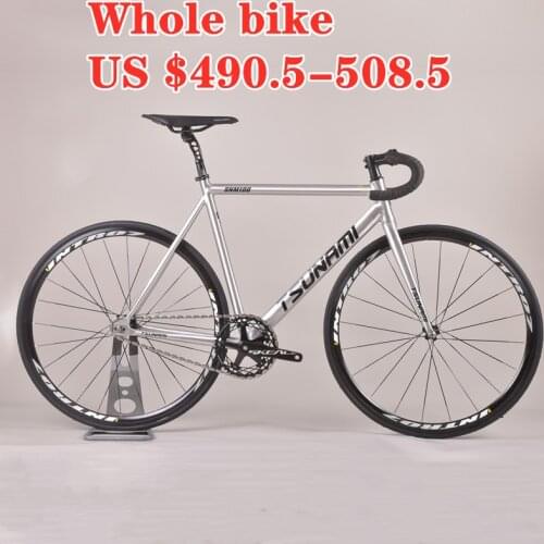 2021 New TSUNAMI SNM100 FIXED GEAR BIKE Aluminum Frame Single Speed Fixie Bike Track Bicycle INTRO7 Flat Spokes Wheel V brakes