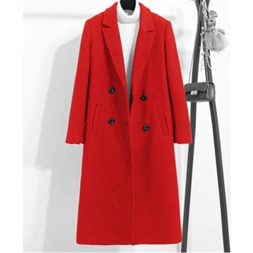 Winter Coat Women New Arrival Fashion Cashmere Wool Jacket Outerwear Female Long Thick Warm Clothes Woolen Trench Overcoat
