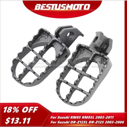Dirt Bik Motocross Cast Iron Foot Pegs Footrests For Suzuki RM 85 85L RM85 RM85L DRZ 125 125L DRZ125 DRZ125L DR-Z125 DR-Z125L