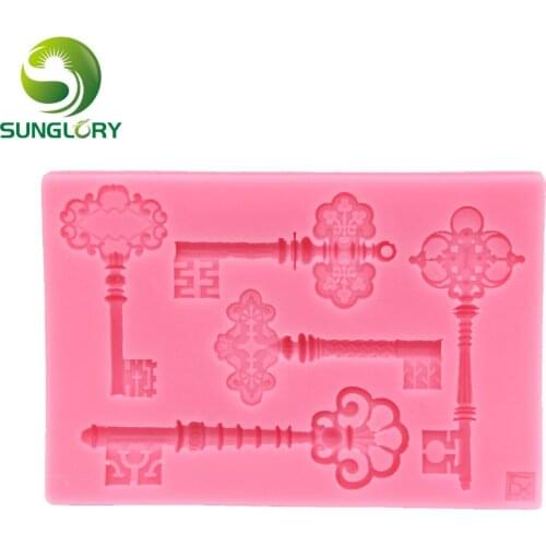 Gum Paste Classical Collection Keys Silicone Mold DIY Baking Fondant 3D Chocolate Mould Cake Decorating Tools Moldes De Silicona