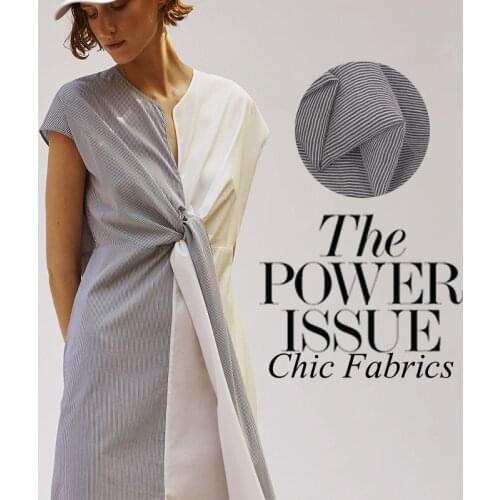 LEO&LIN Striped Black White Gray Stripes Thin Transparent Summer Fine Stripes Silk Cotton Fabric Patchwork Tissu