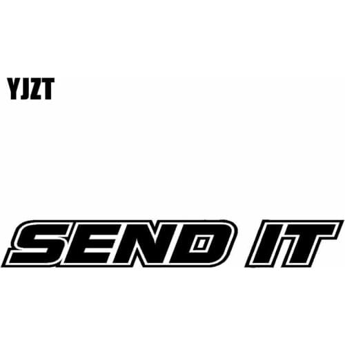 YJZT 13CM*1.8CM SEND IT Vinyl Decal Car Sticker TURBO Diesel Boost Truck Black Silver C10-00856