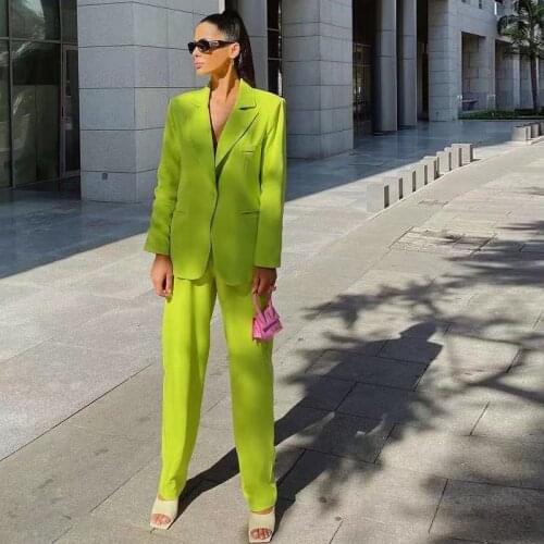 Green 2021 Mother of the Bride Dresses Pant Suits Slim Fit Evening Party Prom Blazer OL Outfit Women Tuxedos (Jacket+Pants)