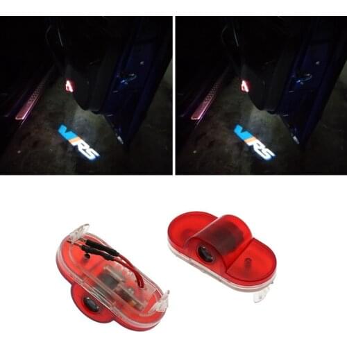 2pcs LED Door Warning Light For Skoda VRS Logo Projector Laser Ghost Shadow Light For Skoda Octavia door light 2004 - 2007 2008