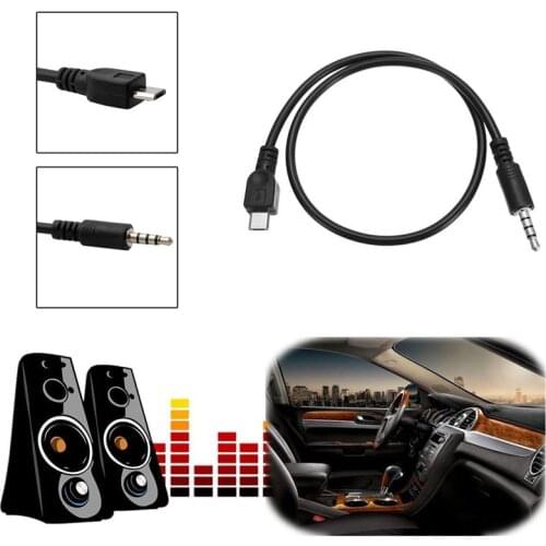 3.5mm 40cm Micro USB Male to Male Car AUX Audio Stereo Cable For Samsung Huawei