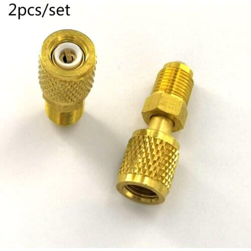 2Pcs Air Conditioning Adapter M 5/16 F 1/4 SAE For R410a Refrigerant Air Filling Refrigerant Repair Fluoride HVAC Tools Newly
