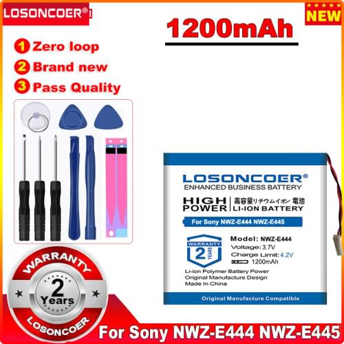 Top Brand 100% New 1200mAh Battery for Sony NWZ-E444 NWZ-E445 NWZ-E345 NWZ-E344 NWZ-E443 283743 Player Replacement Accumulator