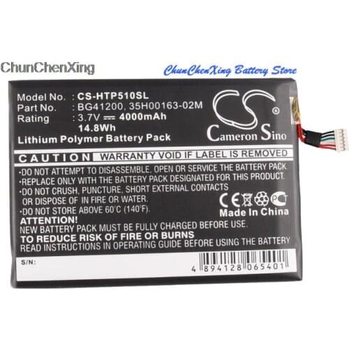 Cameron Sino 4000mAh Battery 35H00163-00M, 35H00163-00P, 35H00163-02M, BG41200 for HTC EVO View 4G, Flyer, P510E