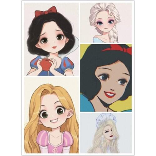 5D DIY Disney Princess Diamond Painting Cute Cartoon Girl Decompression Puzzle Handmade Square Diamond Round Diamond